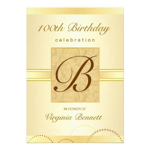 Custom 100Th Birthday Invitations 2