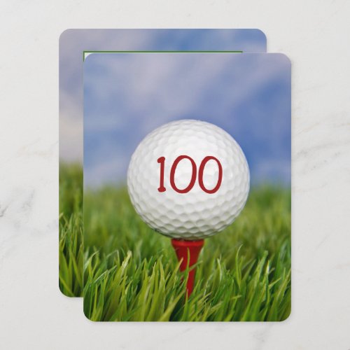 100th Birthday Party Golf theme Invitation