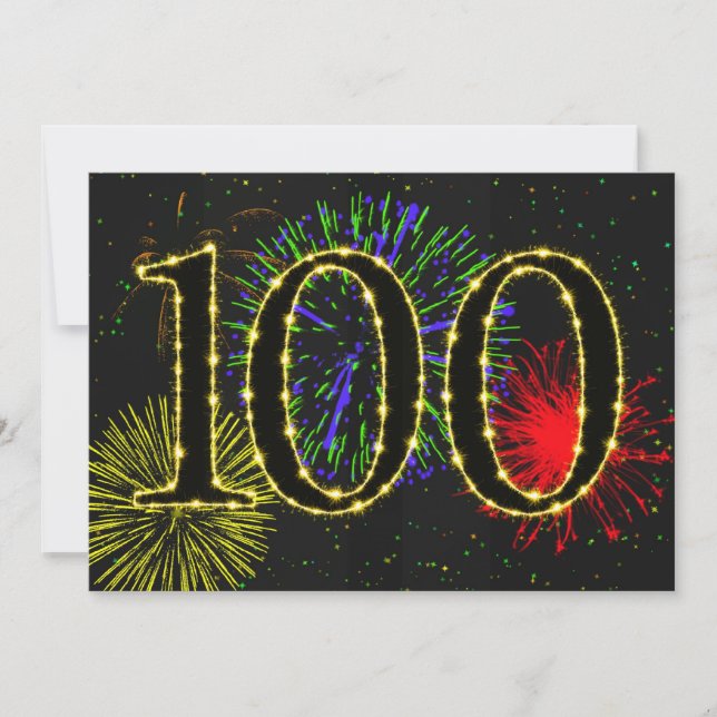 100th  birthday party invitate invitation (Front)