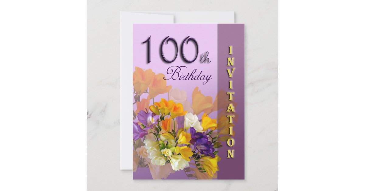 100th Birthday Party Invitation | Zazzle