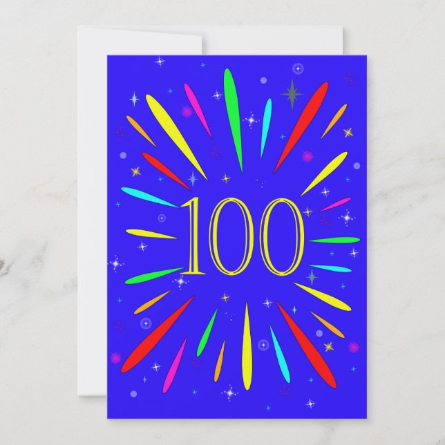 100th Birthday Party Invitation Explosion  (Front)