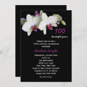 100th Birthday Party Invitation Orchids (Front/Back)