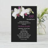 100th Birthday Party Invitation Orchids (Standing Front)