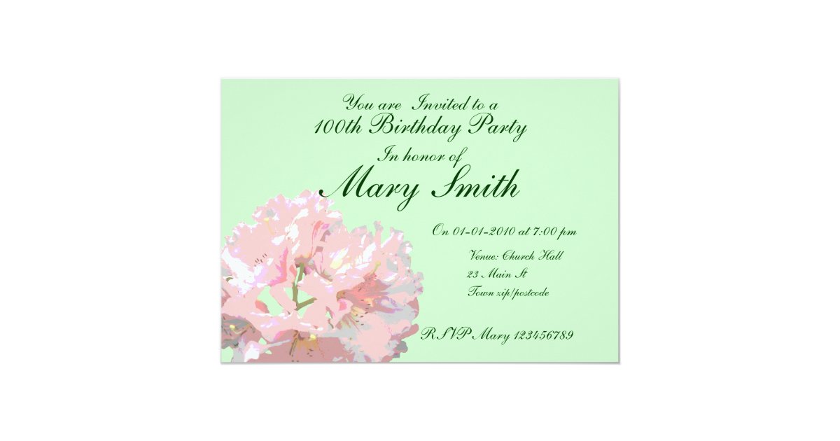 100 Birthday Invitation Cards 10