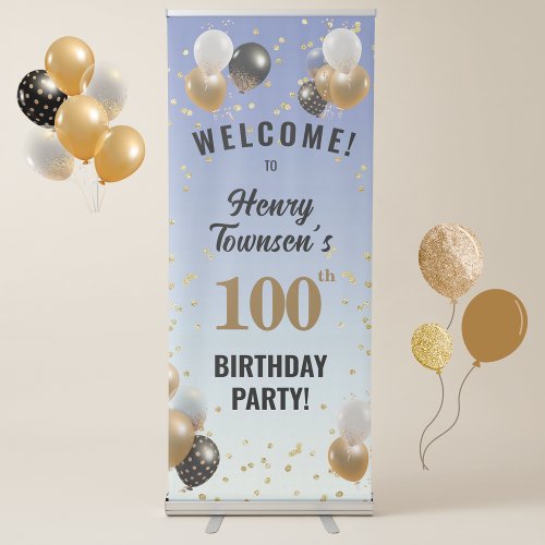 100th Birthday Party Name  Retractable Banner