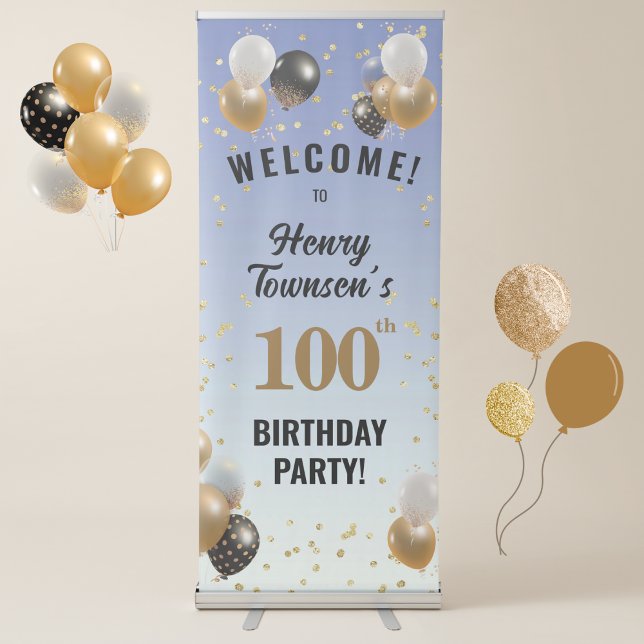 100th Birthday Party, Name,  Retractable Banner (Creator Uploaded)
