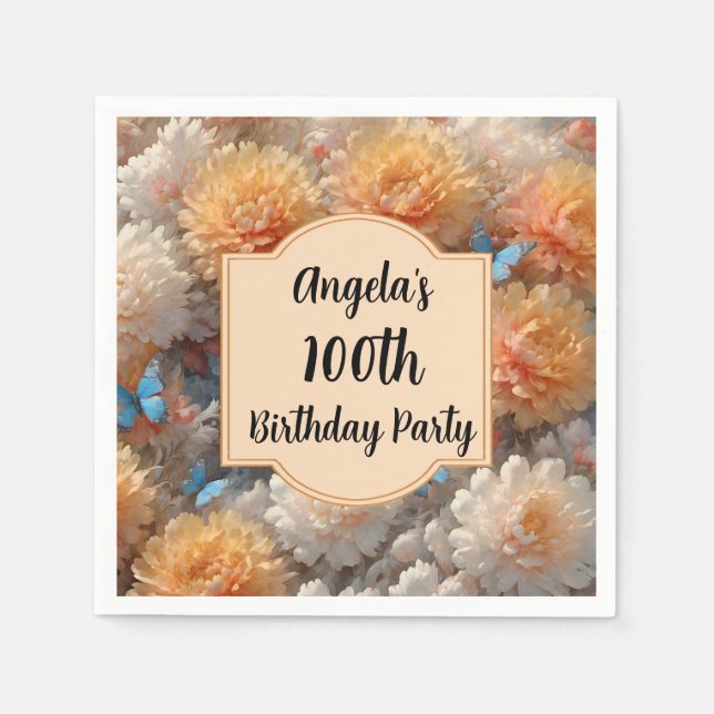 100th Birthday Party Napkins (Front)