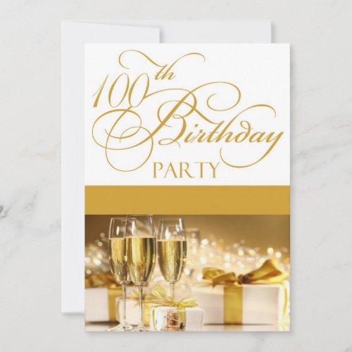 100th Birthday Party Personalized Invitation