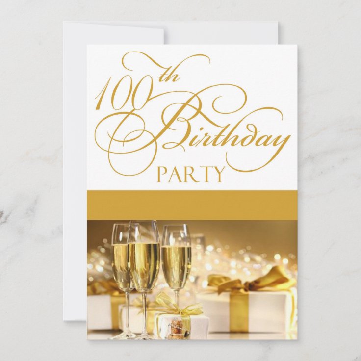 100th Birthday Party Personalized Invitation Zazzle