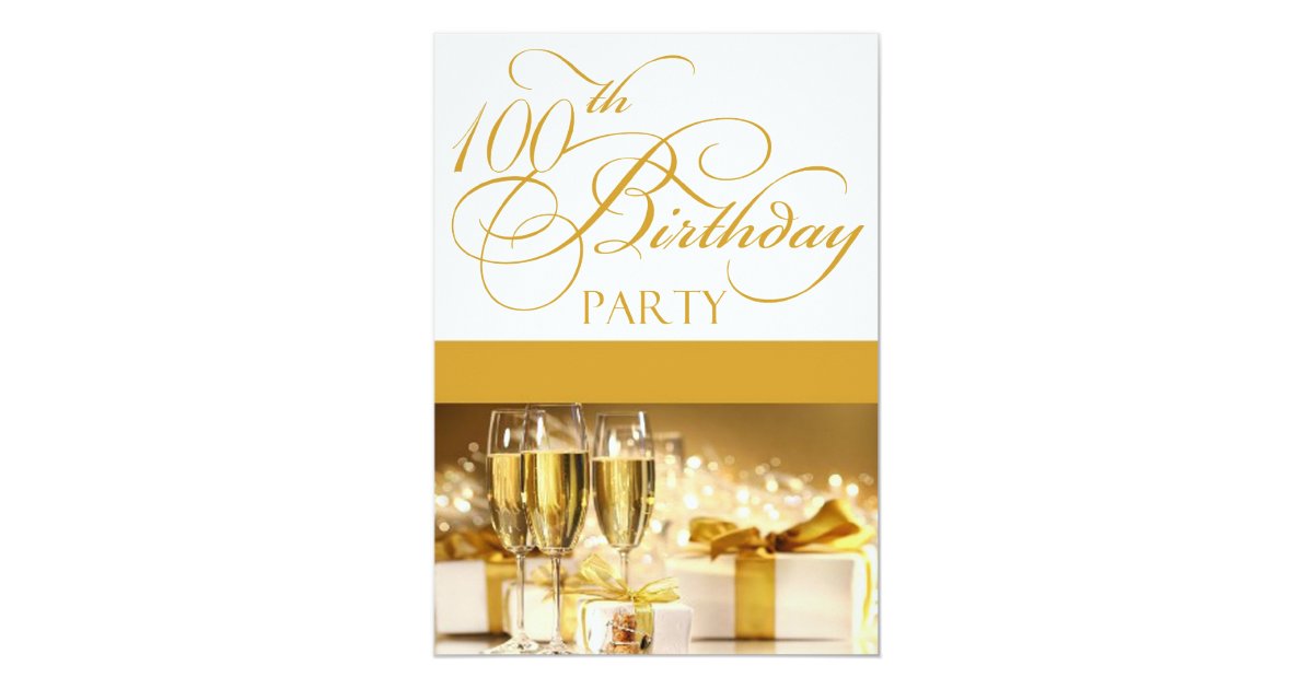100th Birthday Party Personalized Invitation | Zazzle.com
