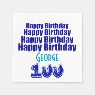 100th Birthday Party Personalized Paper Napkins