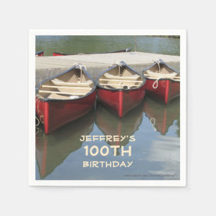 100th Birthday Party, Red Canoes, Name, Paper Napkins