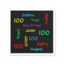 100th Birthday Party Repeat Name Black Paper Paper Napkins