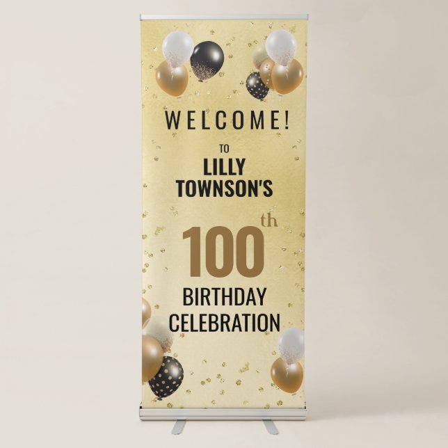 100th Birthday Party Retractable Banner (Front)