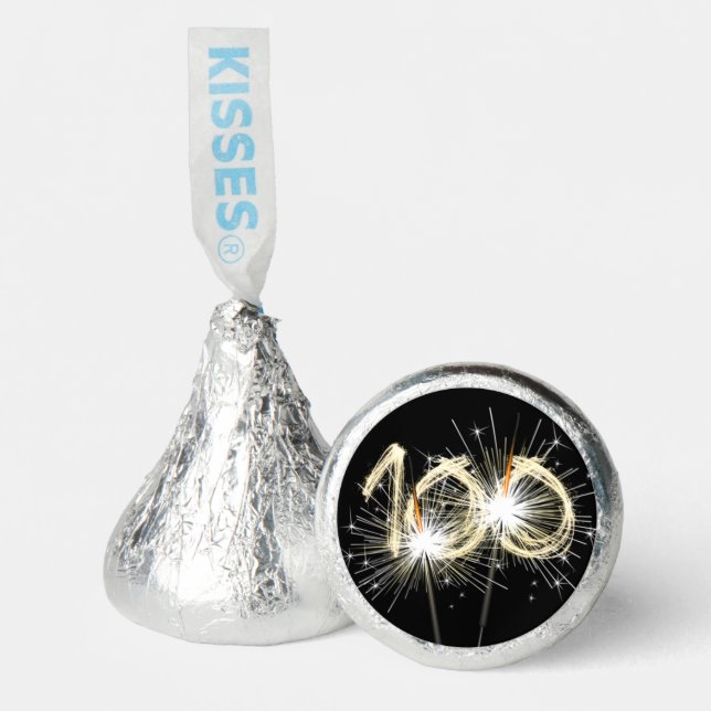100th Birthday Party Sparklers Hershey®'s Kisses® (Front)