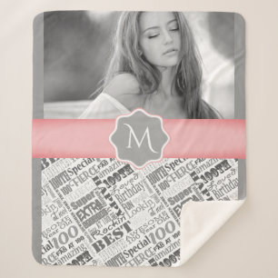 100th Birthday Party Special Personalized Monogram Sherpa Blanket