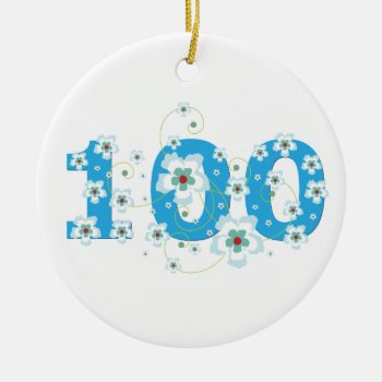100th Birthday Personalised Name Gift Ornament by roughcollie at Zazzle
