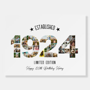 100th Birthday Photo Collage Established 1924 Foam Board