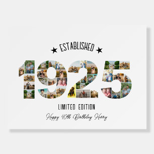 100th Birthday Photo Collage Established 1925 Foam Board