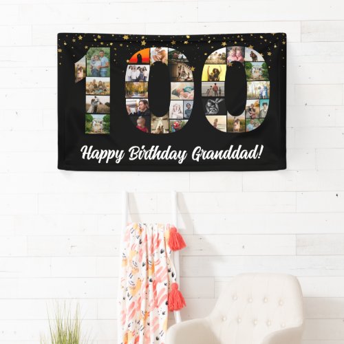 100th birthday Photo Collage happy birthday event Banner