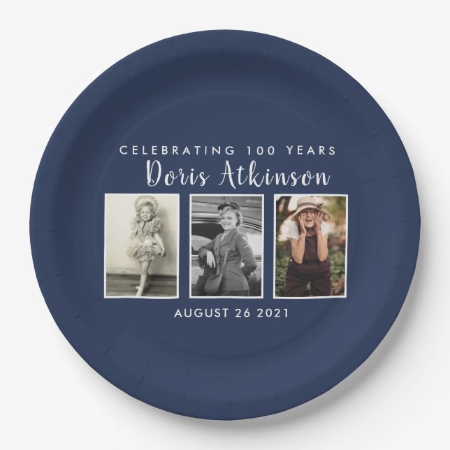 100th birthday photo plate (Front)