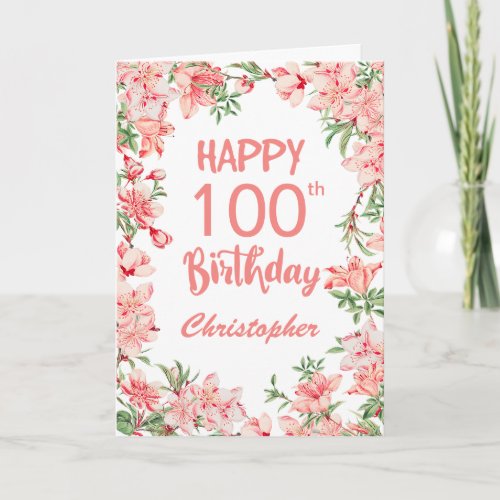 100th Birthday Pink Peach Peonies Floral