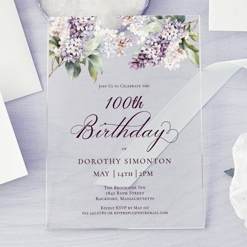 100th Birthday Purple Spring Lilac Flower