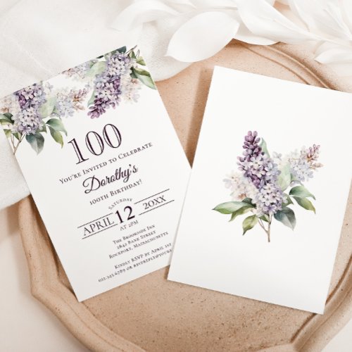 100th Birthday Purple Spring Lilac Flower