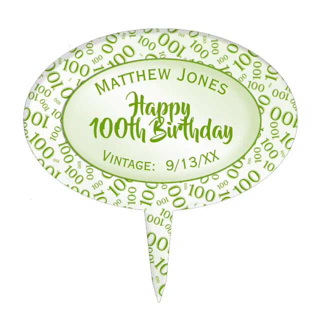 CakeSupplyShop Item#100GRCT 100th Birthday / Anniversary Cheers Soft Gold  Glitter Sparkle Elegant Cake Decoration Topper