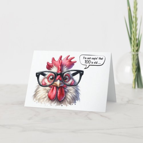 100th Birthday Rooster Humor Card