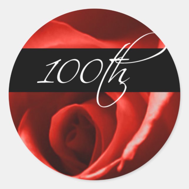 100th Birthday Rose | 100th Corporate Anniversary Classic Round Sticker (Front)