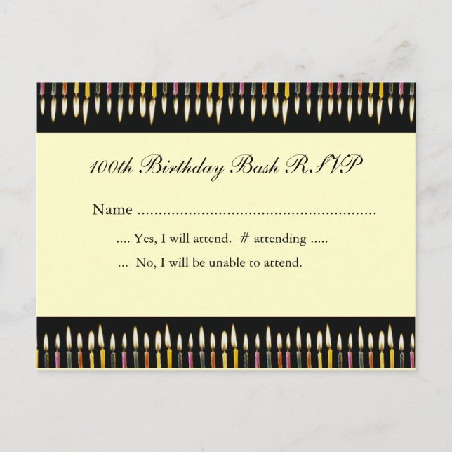 100th Birthday RSVP Card (Front)