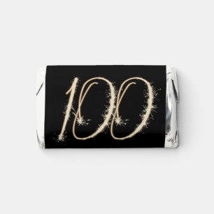 100th Birthday Sparklers On Black Hershey's Miniatures