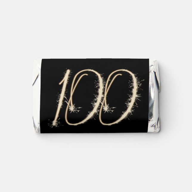 100th Birthday Sparklers On Black   Hershey's Miniatures (Front)