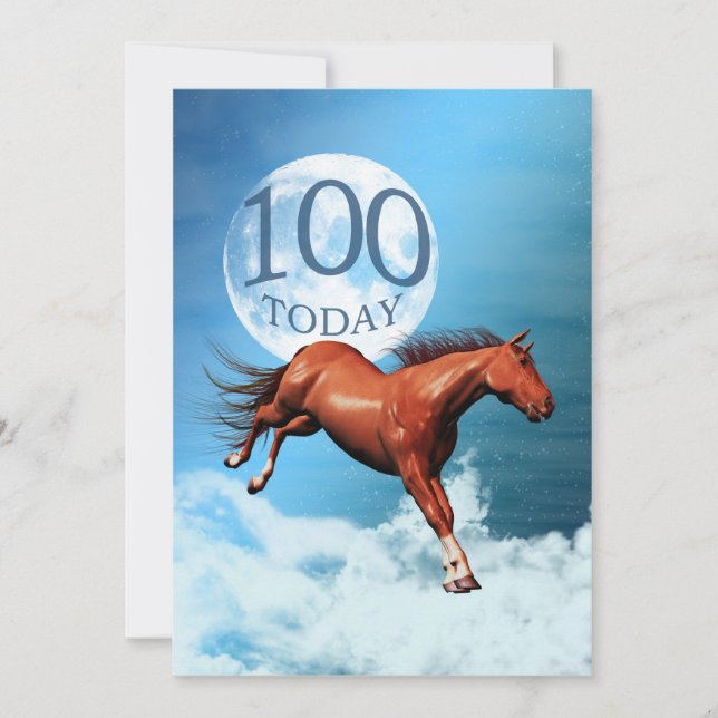 100th birthday Spirit horse party invitation (Front)