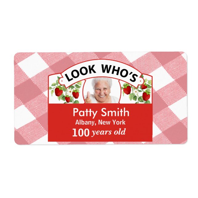 100th Birthday Sticker Labels - Easy to Customize (Front)