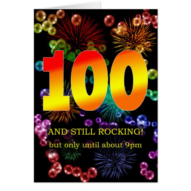 100th Birthday Still Rocking Cards (Front)