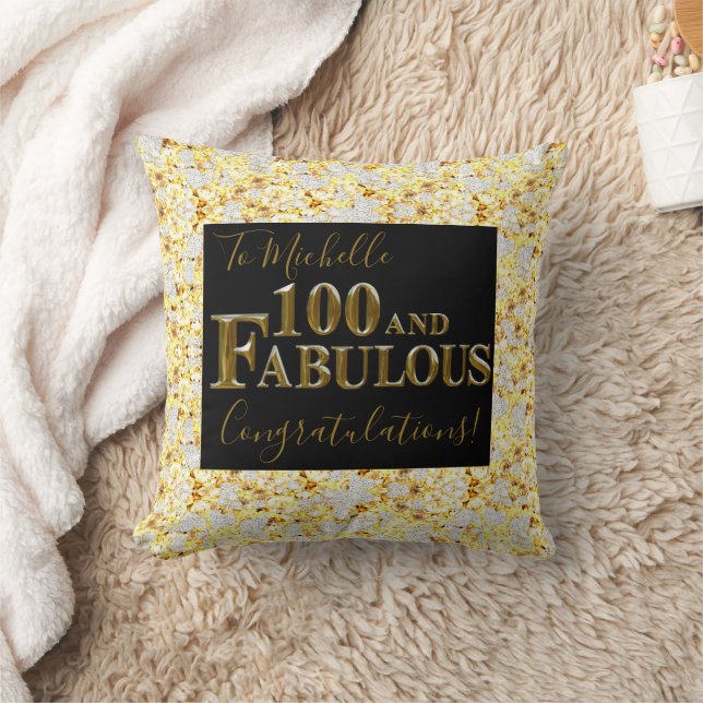 100th Birthday  Throw Pillow (Blanket)