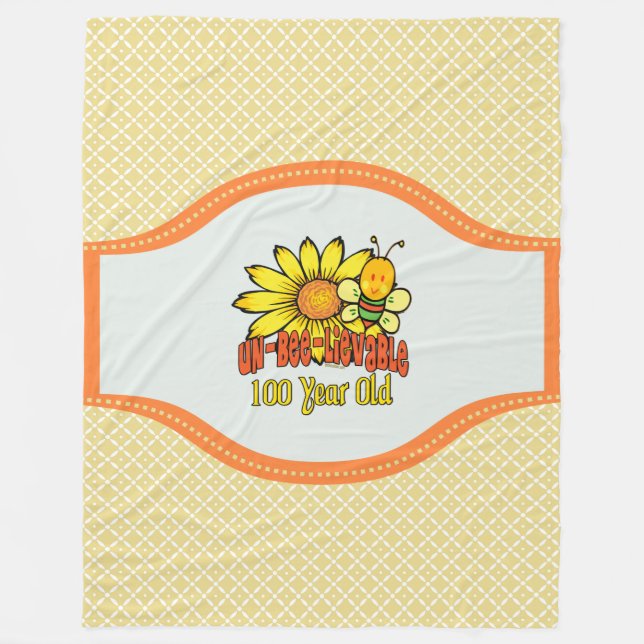 100th Birthday - Unbelievable at 100 Years Old Fleece Blanket (Front)