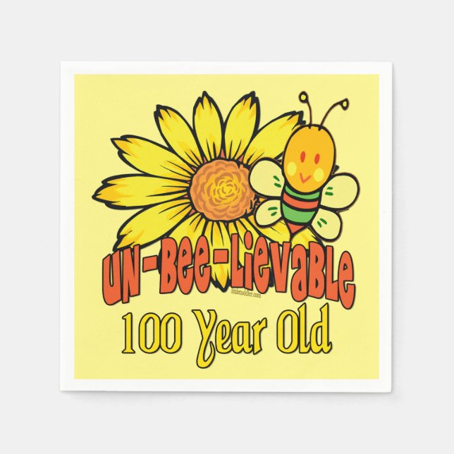100th Birthday - Unbelievable at 100 Years Old Paper Napkins (Front)