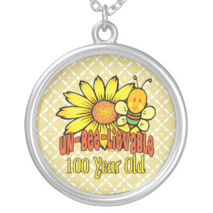 100th Birthday - Unbelievable at 100 Years Old Silver Plated Necklace