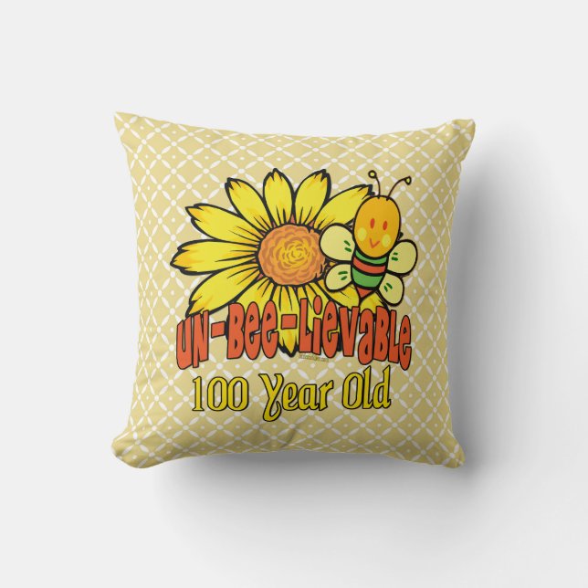 100th Birthday - Unbelievable at 100 Years Old Throw Pillow (Front)