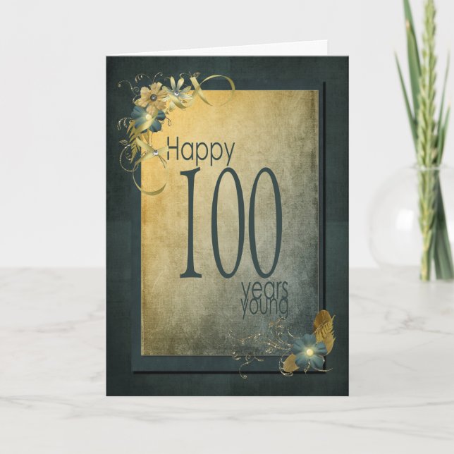 100th Birthday-vintage frame Card (Front)