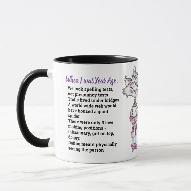 100th Birthday When I was Your Age EDIT ANY AGE Mug (Left)