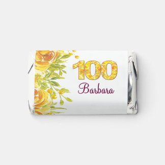 100th Birthday Yellow Rose Mini Party Chocolates Hershey's Miniatures