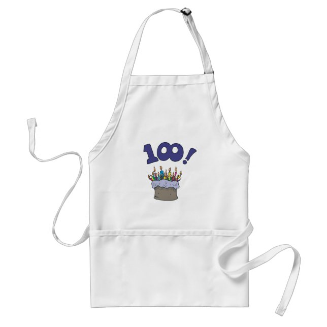100th Cake Adult Apron (Front)