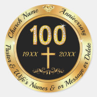 100th Church Anniversary, Stickers for Envelopes