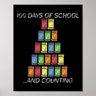 100th Day 100 Days Of School Crayons Tally  Poster