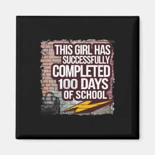 100th Day Funny Outfit Girls &amp; Student 100 Day Magnet