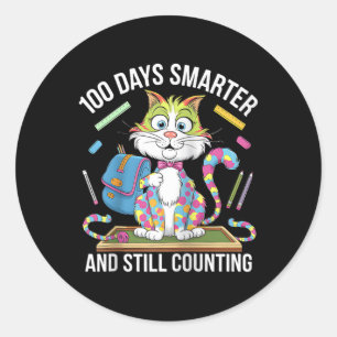 100th Day Funny Outfit Teacher & Student 100 D Classic Round Sticker